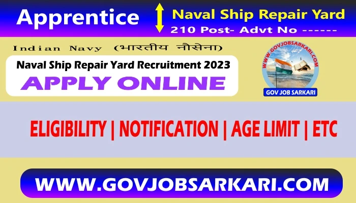 naval ship repair yard apprentice recruitment 2023