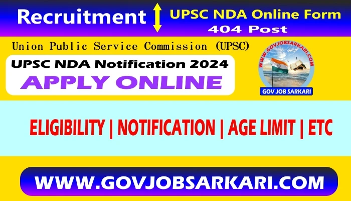 upsc nda online form notification 2024