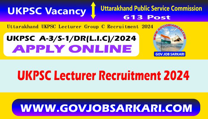 ukpsc lecturer group c recruitment 2024